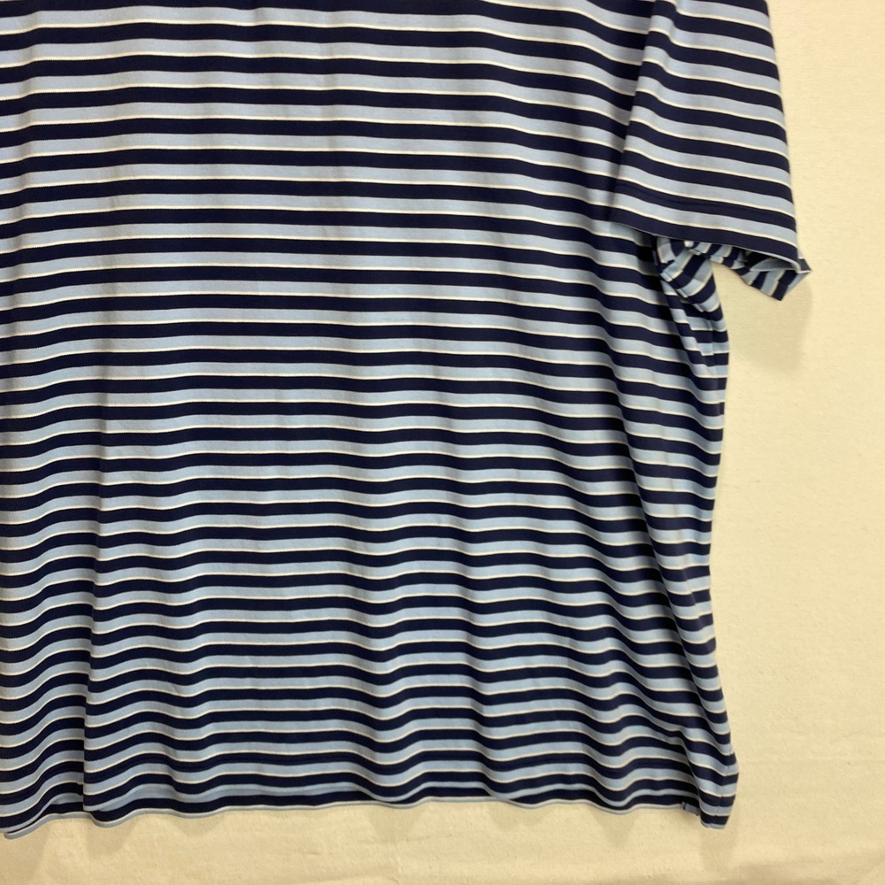 Polo Ralph Lauren Mens sz XL Blue Striped Short Sleeve Polo Shirt Pony Logo Cozy - Picture 4 of 7